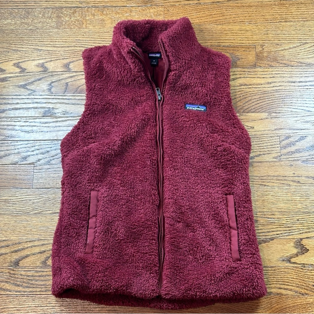 Patagonia Los Gatos Fleece Vest Women’s Medium Burgundy Full Zip Sherpa